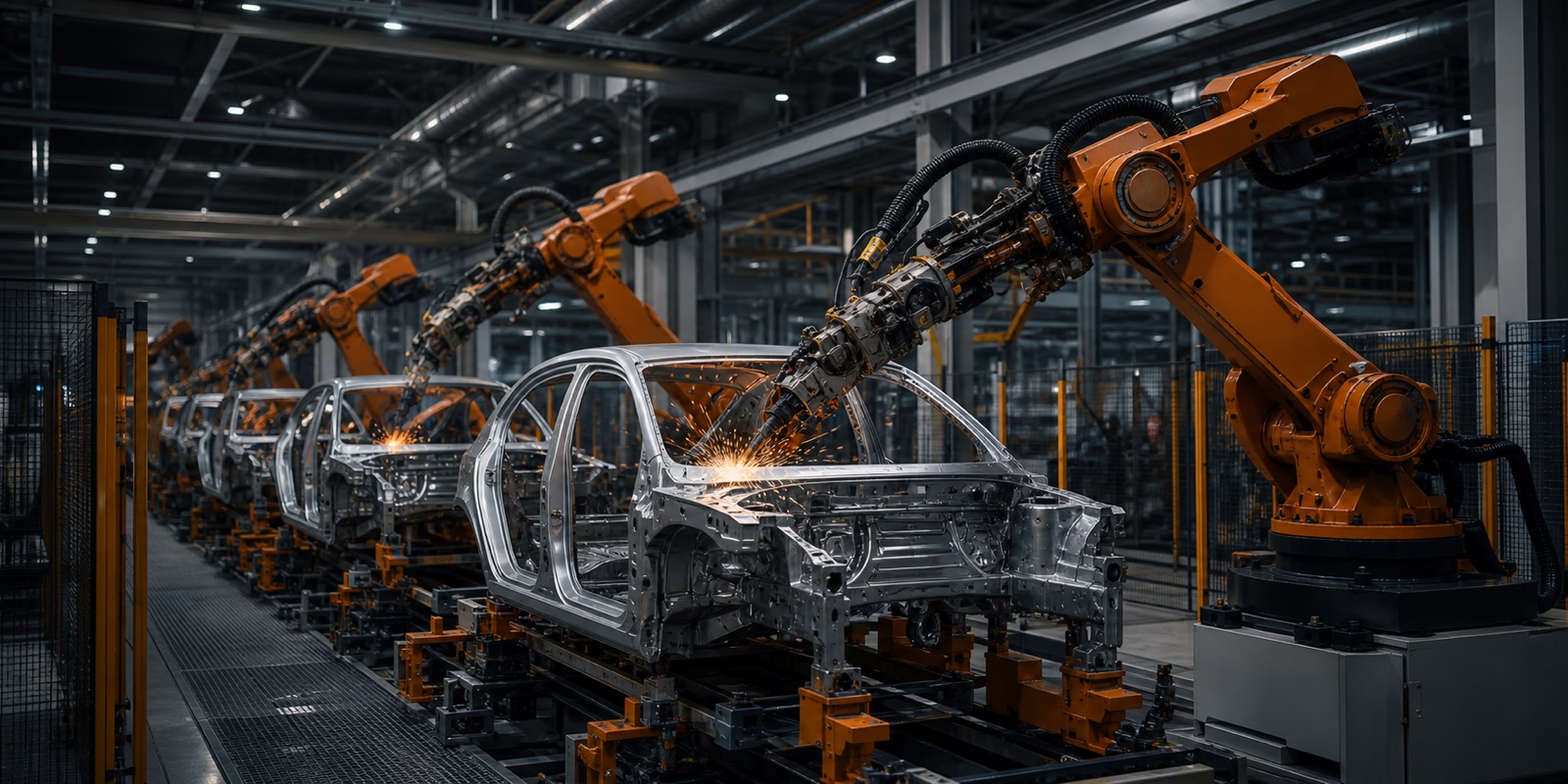 Priemyselné roboty v automatizovanej automotive výrobe